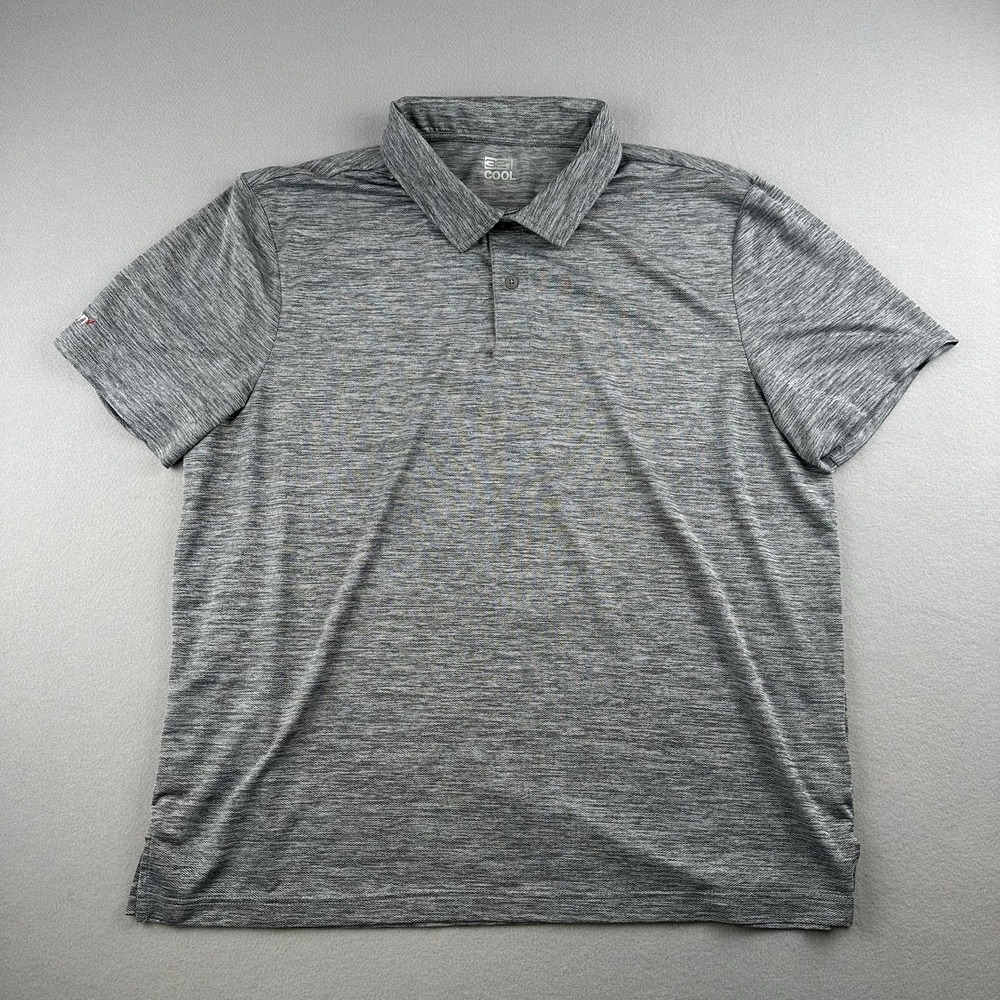 32 Degrees Cool Men's Golf Polo Shirt Collared Short Sleeve Gray Size XXL